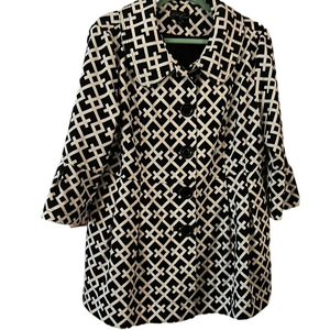 Vintage Eden Court Geometric Retro Design Coat XL